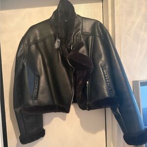 H&M Black Faux Fur Jacket